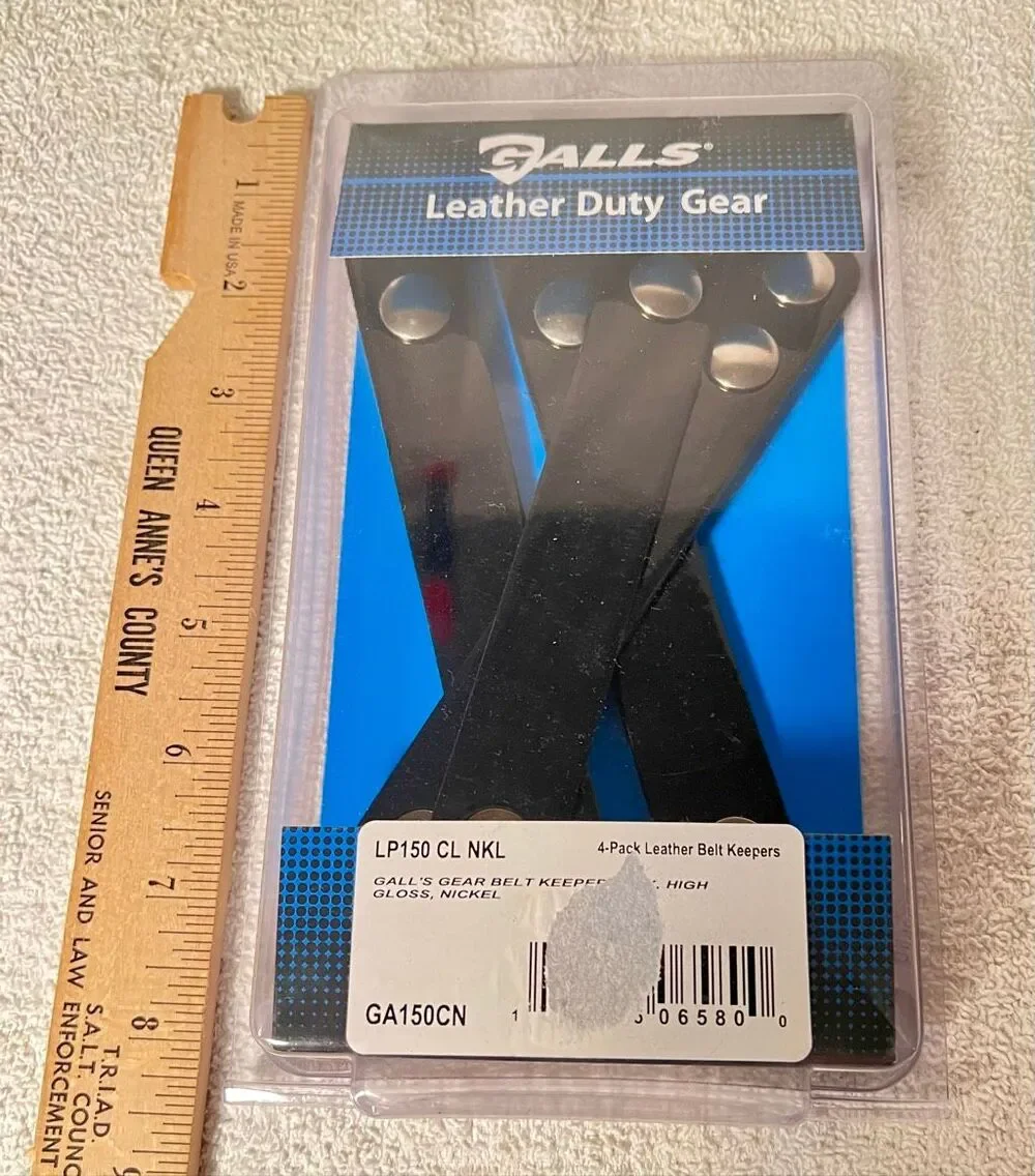 Galls Leather Duty Belt Keepers Model LP150 CL NKL High Gloss Silver Snaps